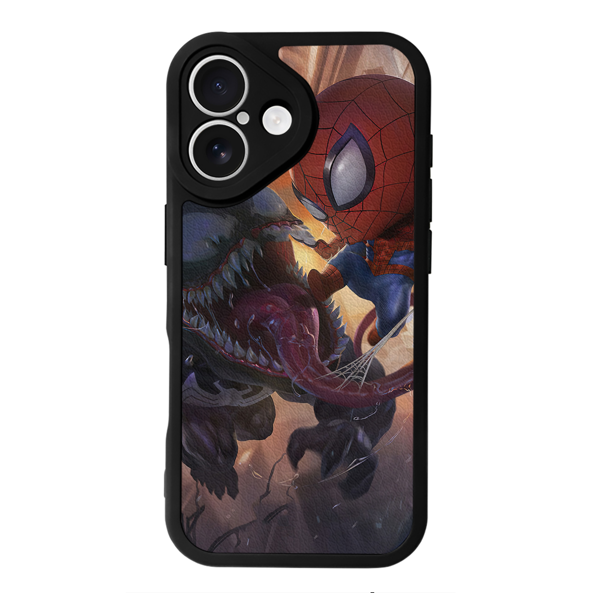 （画像用） Spider Man スパイダーマン 【iPhone 16シリーズ対応】シリコンスマホケース（レザー調） 材質：シリコン